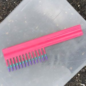 Hot pink purple/ teal accent wide comb curly hair
